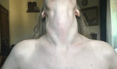 My long neck, adam's apple and veins