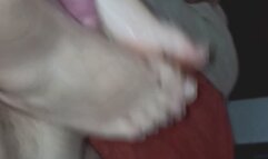 Bbw wife footjob