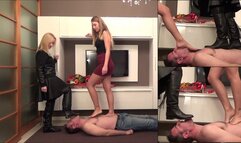 Goddesses Kalypso & Gabriella - Trampling the boot and foot licker - REMASTERED