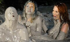 Three Girl Mud Bubble Fun