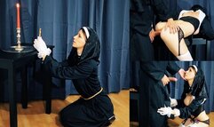 Nasty nun is punished with deepthroat and hard anal fuck - Halloween Video 2024