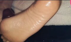 Super slippery solefuck sole cumblast starring Camila