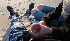 POV Handjob On The Beach