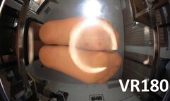 VR180, VR 180 - Stepping on You In Shoes, Socks, Stockings - Under Glass Feet