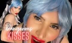 Dangerous Kisses - Succubus Kissing POV Red Lips Lipstick Kisses