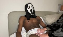 She tames Ghostface using her handjob skills