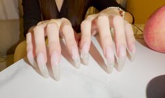 #51 - Natural bare nails on apple