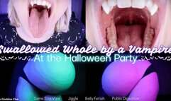 Swallowed Whole by a Vampire at the Halloween Party - HD - The Goddess Clue, Bitten by a Seductive Vampire, Same Size Vore, Belly Fetish, Jiggling, Public Digestion while Dancing at the Party, Halloween Themed