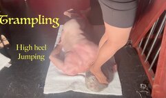 Extreme trampling by the fierce Lady Bella - Heel jumps - Head stands - he takes it all