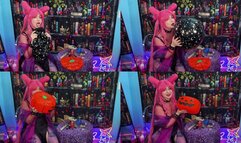 Wicked Lady Blows Up Plastic Halloween Toys