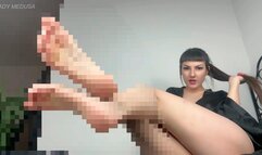 A weak loser for my amazing soles - pixel foot humiliation