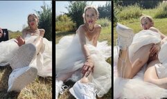 Chain smoking bride- pov your bride smokes for u in wedding dress and white sneakers Eve 120