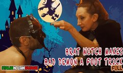 Brat witch makes demon a foot and whip trick - FULL - HD