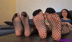 Sassy Fishnet Allure - Stockings - HD MP4