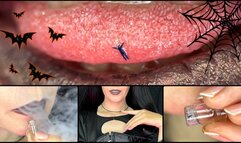 Giantess Gothic Bride slobbered over tiny groom