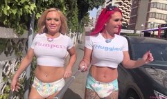 Jessica Morgan + Roxi Keogh wear Nappies in public! | (October 2024)