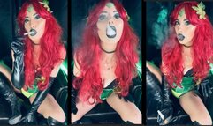 Poison ivy cosplay smoking 2 Marlboro 100 at once