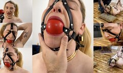 Self gagged tightly, hogtied with a tail hook up my ass, and then vibed until I'm bucking all over the place