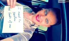 Sandra Jayde 27-05-24 I put on vulgar makeup to show myself on a highway with a dirty message for truckers