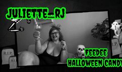 Juliette_RJ Halloween Trick or Treat BBW Queen Eating Candy - FEEDERISM - EATING FOOD - MUKBANG - CLOSE UP