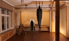 Leather Sack Suspension Bondage with Heavy and Elise Graves