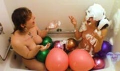 EXPLOSIVE Shaving Cream Filled Balloons in the Tub!