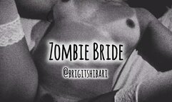 Zombie Bride (full vid) only in stockings and thong, hands tied to the chest, pussy play, blowjob, pov missionary, doggy and mutual orgasm while riding | 2k