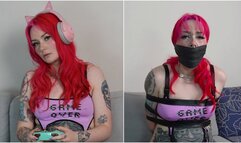 Mimi: Gamer Girl in Strict Belt Bondage and Heavy Gagging by the Home Invader! (FullHD)