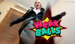 Weak Balls- Ball Busted Reinaleather pointy boots POV