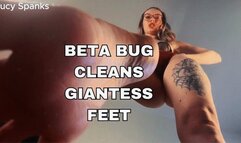 Beta Bug Cleans Giantess Dirty Feet-Foot Worship Tiny POV