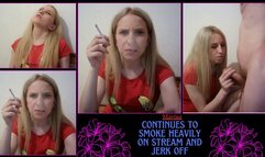 pregnant smokes continues to smoke heavily on stream and jerk off Marina