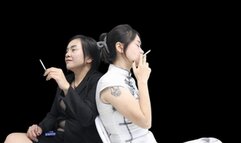 Two models in Asia compete to smoke