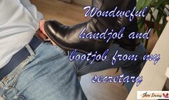 Wonderful handjob and bootjob from my secretary 1080