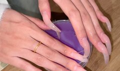 #94 - Long shiny nails playing with slime