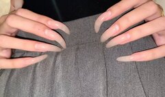 #98 - Long nails scratching skirt