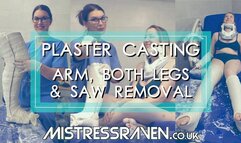 [957] Plaster Casting - Arm Both Legs and Saw Removal