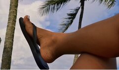 Lenora Public Feet - FlipFlops Dangling- Barefeet in the Park