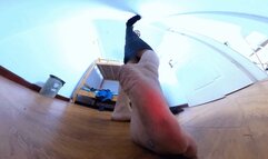 4K ERER black pantyhose dirty feet rolled 360VR