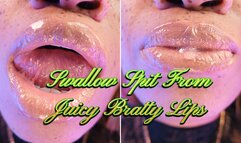 Swallow Spit From Juicy Bratty Lips- Ebony Femdom Goddess Rosie Reed Lipstick Spit Fetish Bratty Goddess Worship- 1080p HD