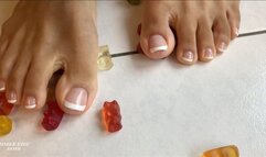 Giantess Aimee Shrink You Into Gummy Bears And Barefoot Trample For Fun