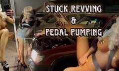 STUCK Nude CAR Revving Pedal Pumping Slavena