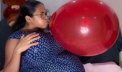 Sexy Stella Blows To POP Yor Huge Red Balloon Syuffed With Huge Ballon Boobs And Pregnant Tummy