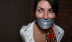 Sarah wild chair tied and tape gagged and left while husband pays up (mp4)