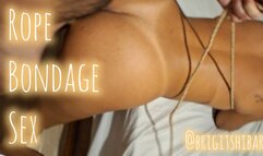 Rope bondage sex - missionary, doggy, lots of moaning and cum on tits | 4k