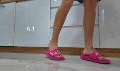 Ruslana In Pink Flip Flops Rubs And Kick Your Balls - Part 2 - English And Russian Language - 4K