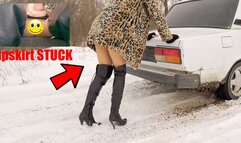 VIKA GOT STUCK IN THE SNOW IN A VAZ 2107_4K PRO RES HDR_full video 40 min_upskirt version