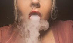 vaping and teasing my dildo with red lips