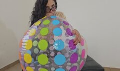 Assemble and deflate a large beach ball