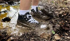 MUDDY CONVERSE ALL STAR, Converse in Mud, Wet and Muddy Converse, Ruined Converse, Muddy Converse