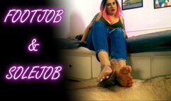 ADY aNGELA FOOTJOB SOLEJOB FOOT TATTOO PEDICURED TOES BLUE JEANS DENIM